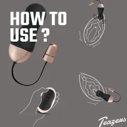 Teazers - Œuf vibrant avec télécommande - Noir