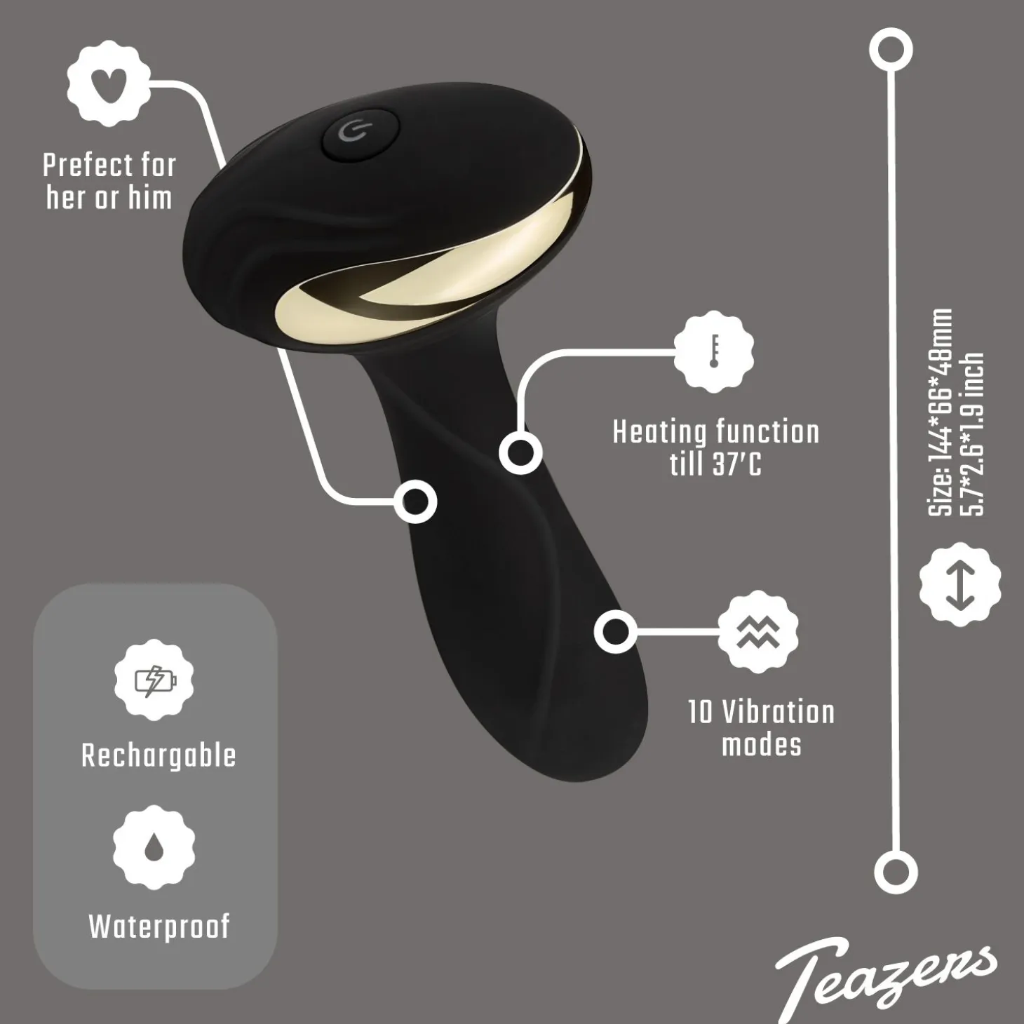 Teazers - Vibromasseur anal chauffant - Noir