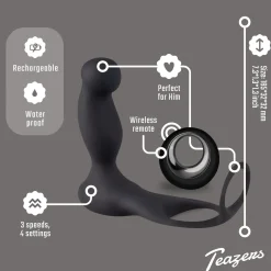 Teazers - Vibromasseur pour prostate avec cockring et télécommande