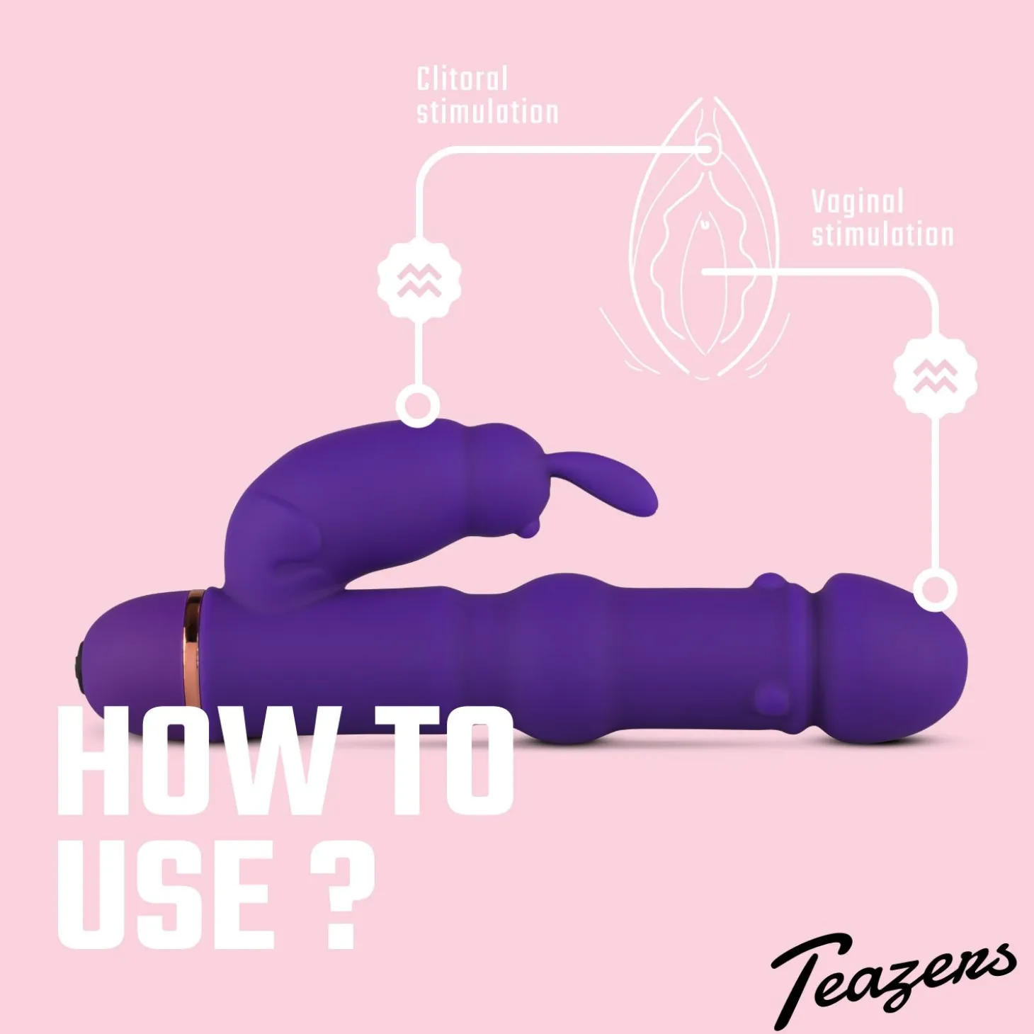 Teazers - Vibro rabbit en silicone - Violet