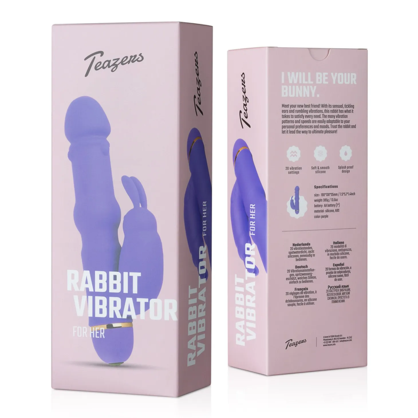 Teazers - Vibro rabbit en silicone - Violet