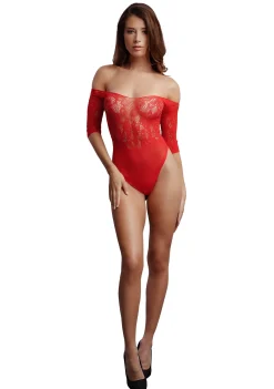 Teddy sans entrejambe en strass - Rouge