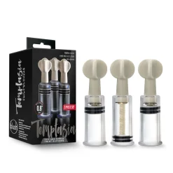 Temptasia - Ventouses à vis pour le clitoris et les tétons - Lot de 3 - Transparent