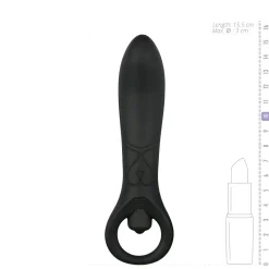 Vibromasseur anal en noir - 15,5 cm
