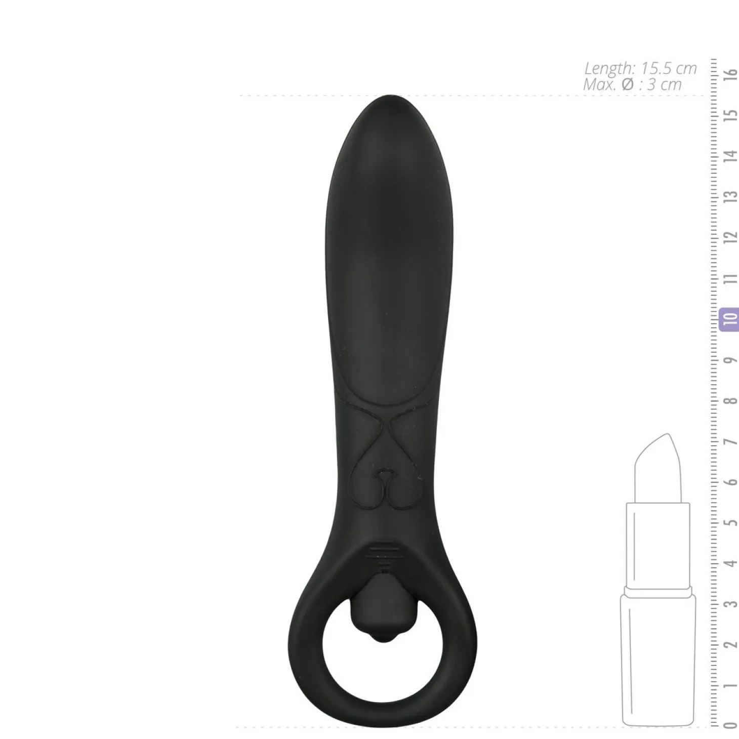 Vibromasseur anal en noir - 15,5 cm
