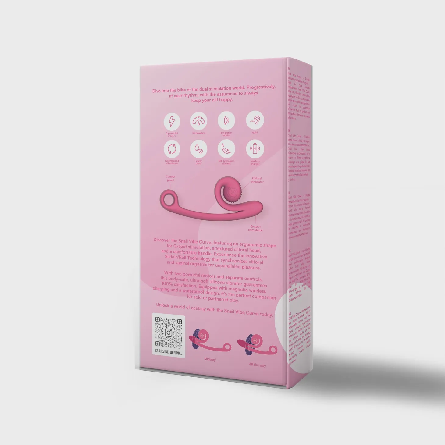 Vibromasseur Double Snail Vibe Curve - Rose