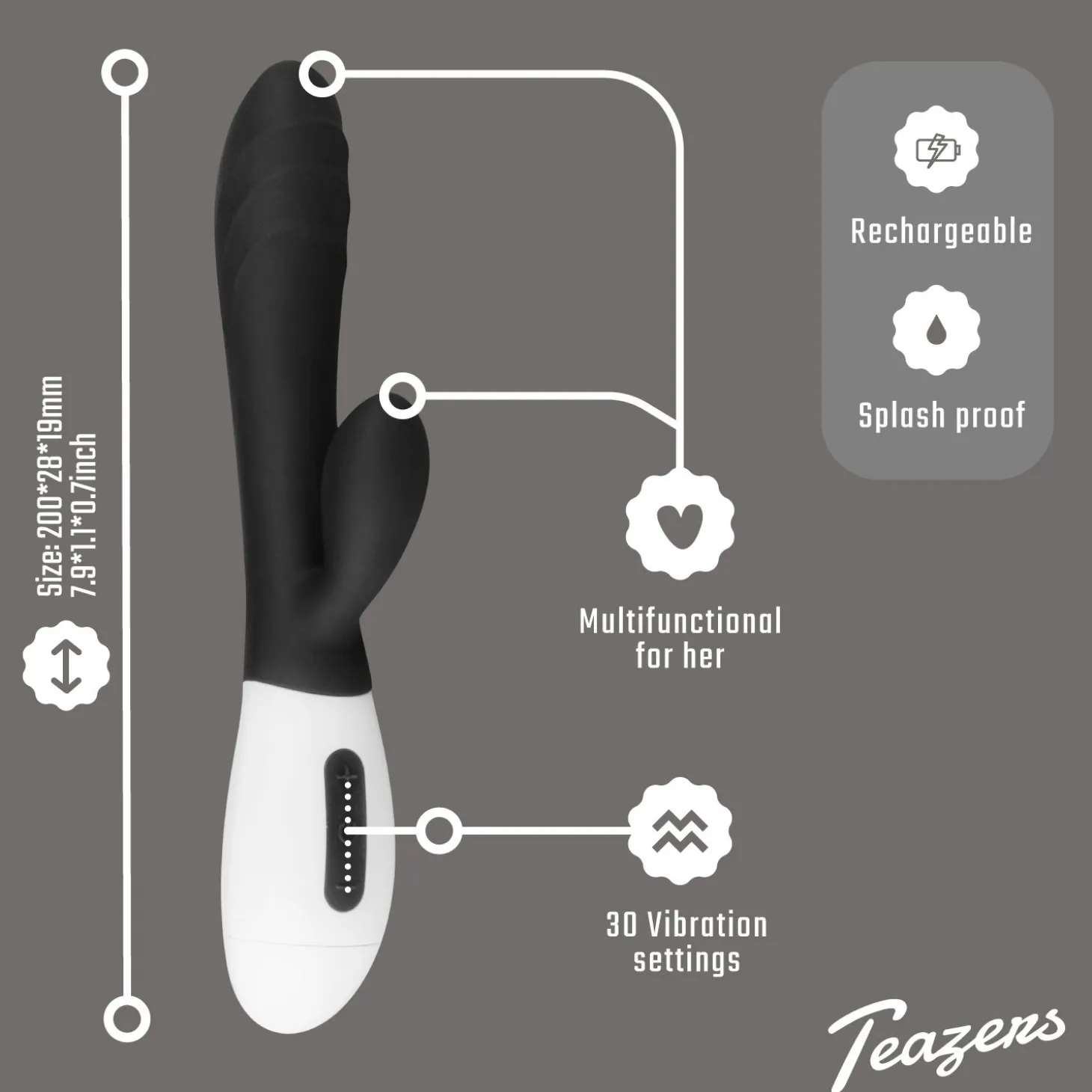 Vibromasseur Rabbit - Noir - Teazers