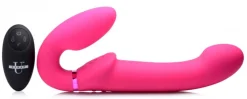 Vibromasseur Strapless Vibrant G-Pulse avec Télécommande - Rose