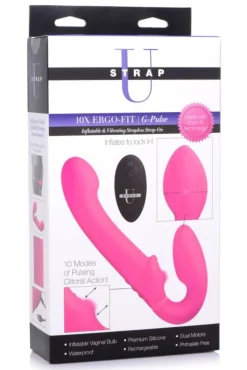 Vibromasseur Strapless Vibrant G-Pulse avec Télécommande - Rose