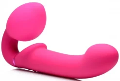 Vibromasseur Strapless Vibrant G-Pulse avec Télécommande - Rose