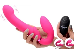 Vibromasseur Strapless Vibrant G-Pulse avec Télécommande - Rose