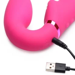 Vibromasseur Strapless Vibrant G-Pulse avec Télécommande - Rose
