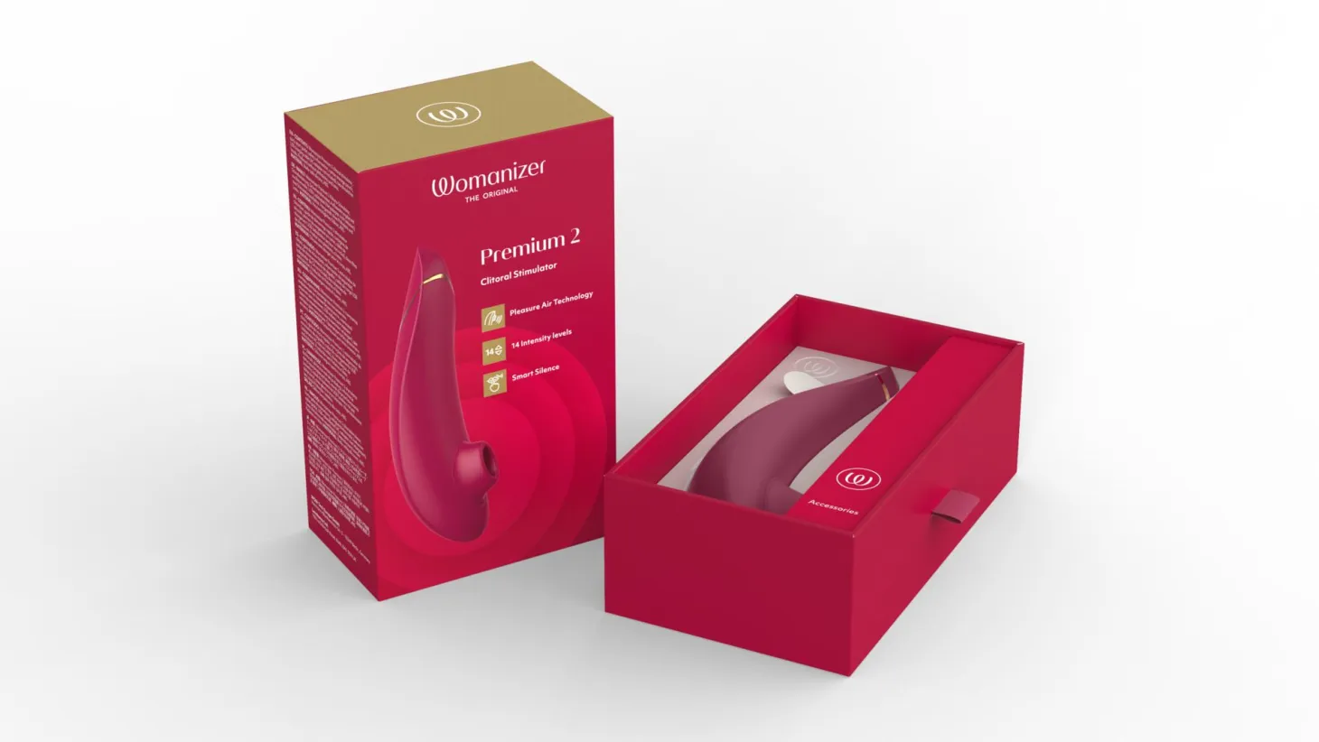 Womanizer Premium 2 - Stimulateur clitoridien à air pulsé - Bordeaux