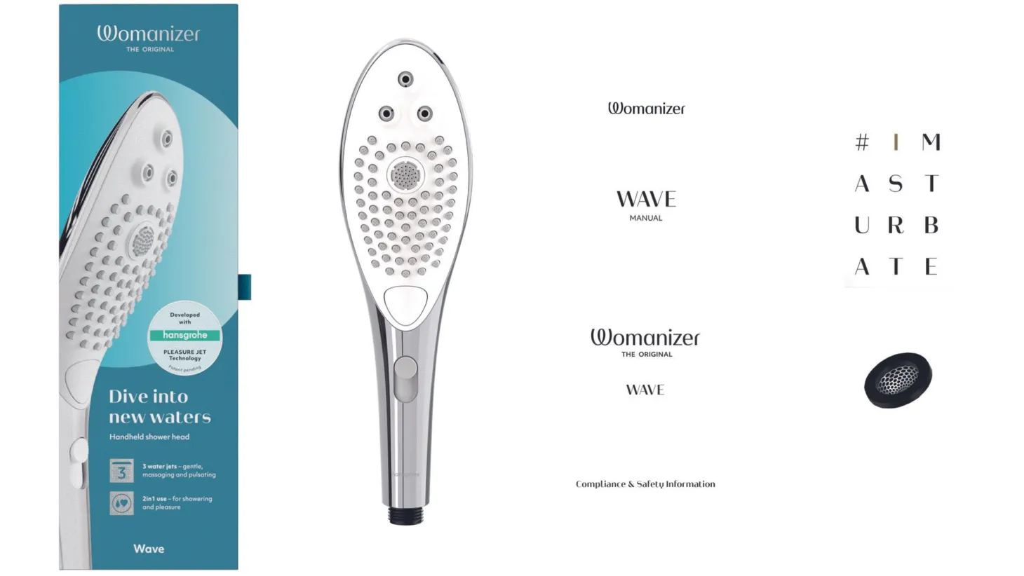 Womanizer Wave - Pommeau de douche pour stimulation clitoridienne - Chrome