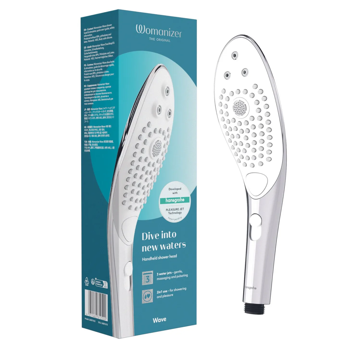 Womanizer Wave - Pommeau de douche pour stimulation clitoridienne - Chrome