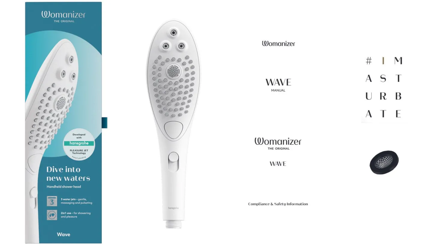 Womanizer Wave - Pommeau de douche pour stimulation clitoridienne - Blanc
