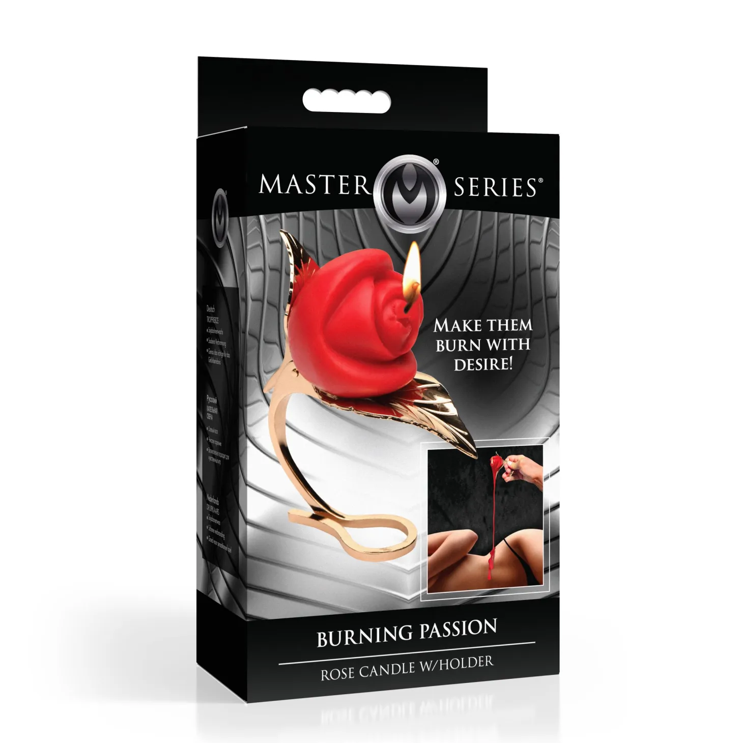 XR Brands - Bougie en Forme de Rose avec Support - Rouge