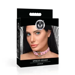 XR Brands - Collier Cœur Piquants - Rose