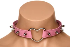 XR Brands - Collier Cœur Piquants - Rose