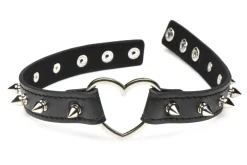 XR Brands - Collier Cœur Piquants - Noir