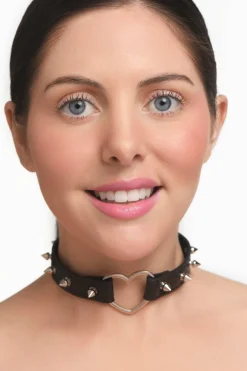 XR Brands - Collier Cœur Piquants - Noir