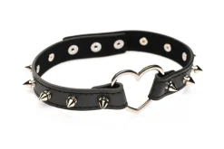 XR Brands - Collier Cœur Piquants - Noir