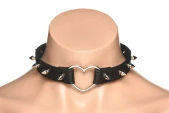 XR Brands - Collier Cœur Piquants - Noir