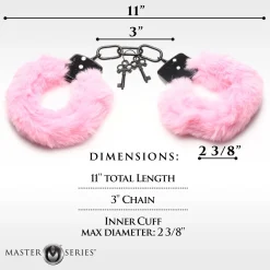 XR Brands - Cuffed in Fur Menottes - Rose