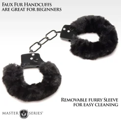 XR Brands - Cuffed In Fur Menottes - Noir