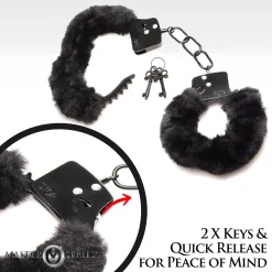 XR Brands - Cuffed In Fur Menottes - Noir