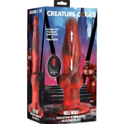 XR Brands - Dildo pousseur et vibrant Hel-Wolf - Rouge et Noir