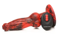 XR Brands - Dildo pousseur et vibrant Hel-Wolf - Rouge et Noir