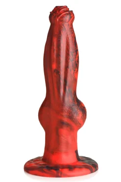 XR Brands - Dildo pousseur et vibrant Hel-Wolf - Rouge et Noir