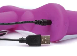 XR Brands - Double Dildo Vibrant avec Harnais - Violet
