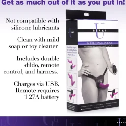XR Brands - Double Dildo Vibrant avec Harnais - Violet