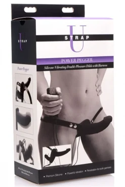 XR Brands - Double gode ceinture vibrant - Noir