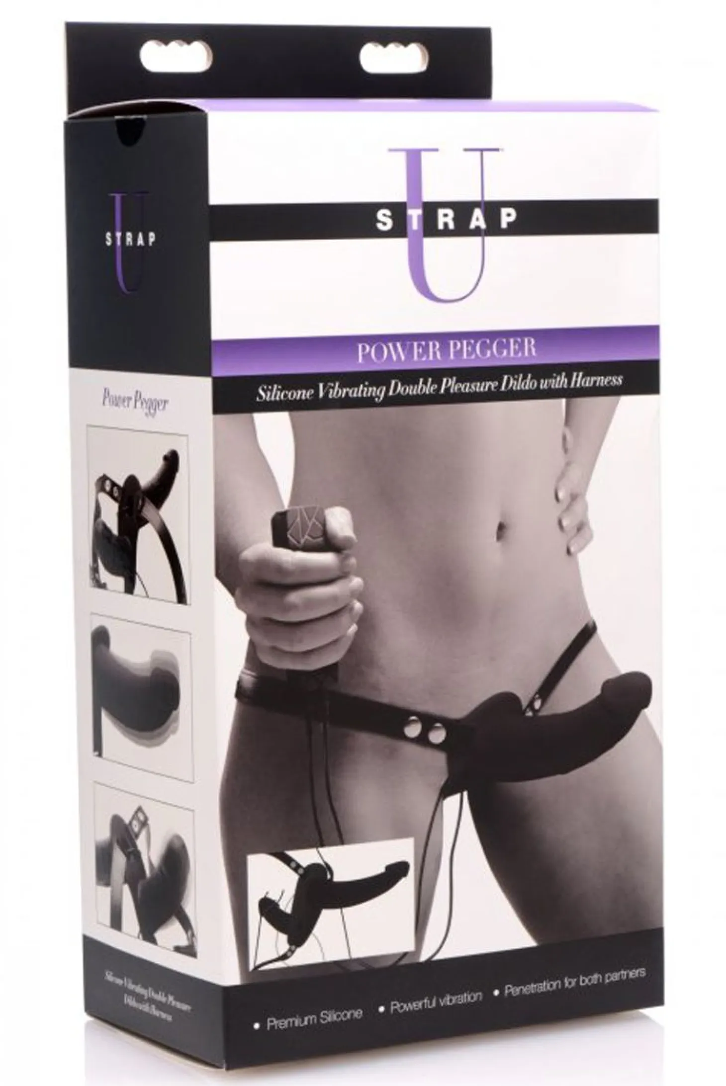XR Brands - Double gode ceinture vibrant - Noir