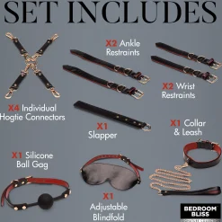 XR Brands - Ensemble de Bondage de Luxe pour Amoureux - Noir