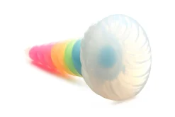 XR Brands - Gode en Silicone Luminescent Arc-en-ciel