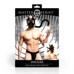 XR Brands - Masque à Gaz Inhalateur avec Bouteille - Noir et Blanc