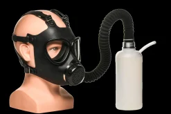 XR Brands - Masque à Gaz Inhalateur avec Bouteille - Noir et Blanc