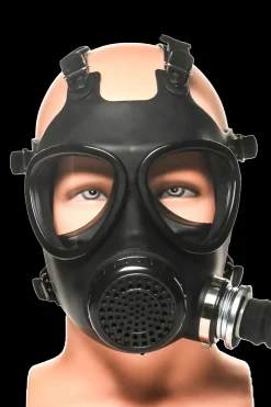 XR Brands - Masque à Gaz Inhalateur avec Bouteille - Noir et Blanc
