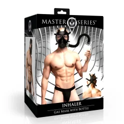 XR Brands - Masque à Gaz Inhalateur avec Bouteille - Noir et Blanc