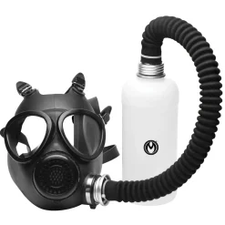 XR Brands - Masque à Gaz Inhalateur avec Bouteille - Noir et Blanc