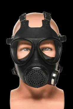 XR Brands - Masque à Gaz Inhalateur avec Bouteille - Noir et Blanc