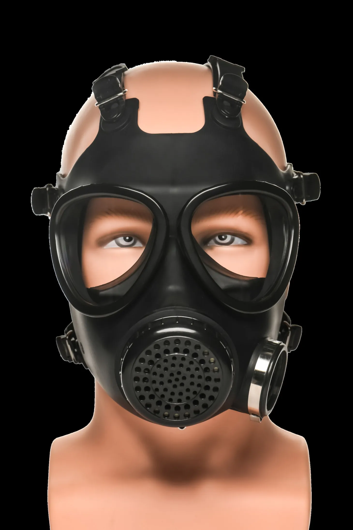 XR Brands - Masque à Gaz Inhalateur avec Bouteille - Noir et Blanc
