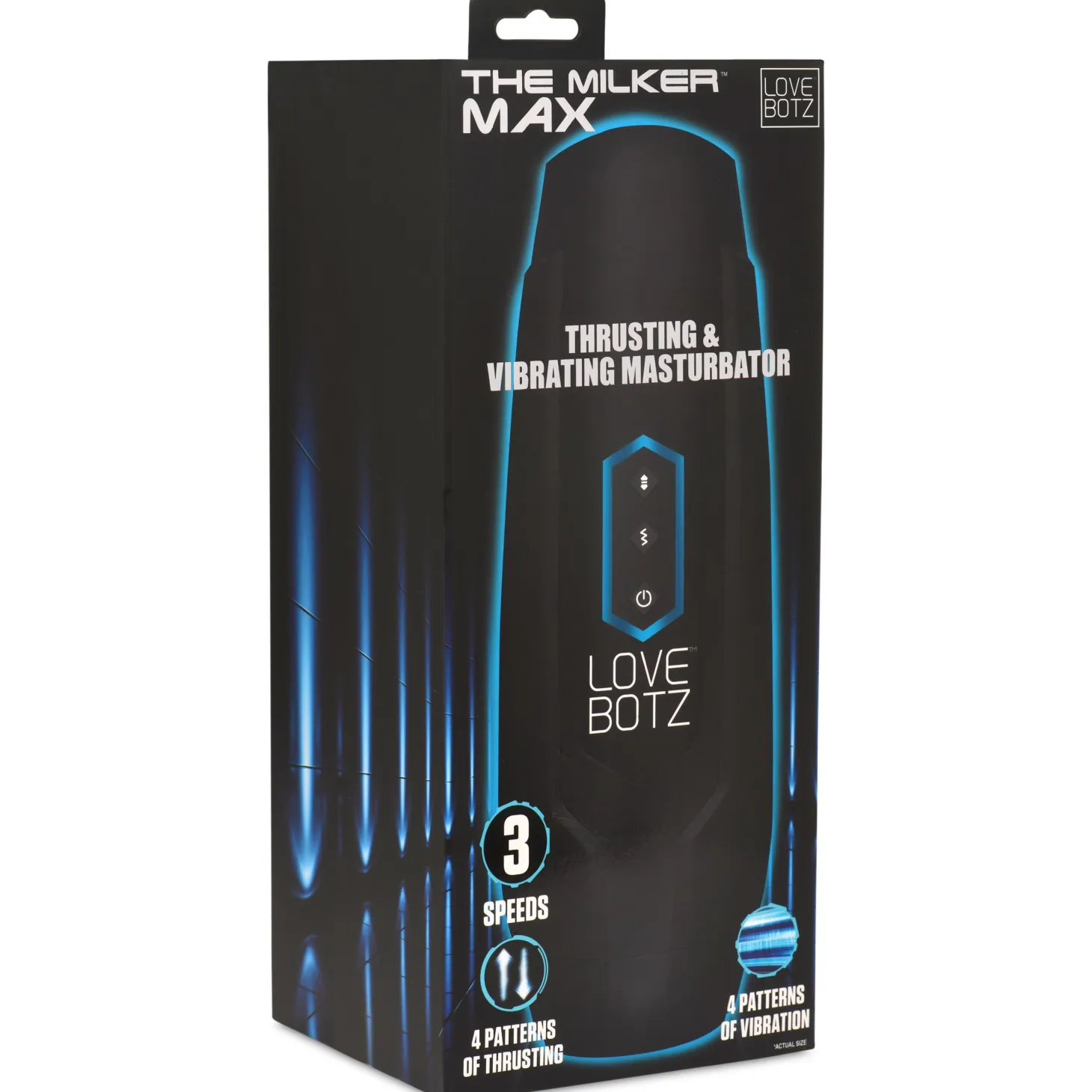 XR Brands - Masturbateur à Poussée et Vibrations - Noir