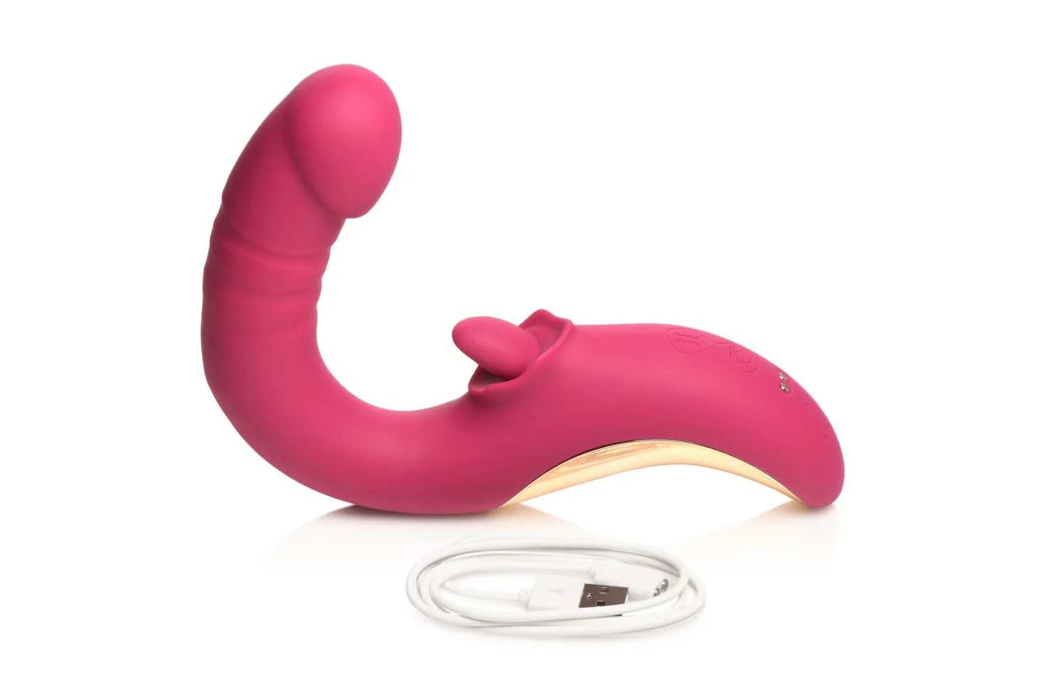 XR Brands - Vibromasseur Léchant et Pénétrant Tease & Please - Rose