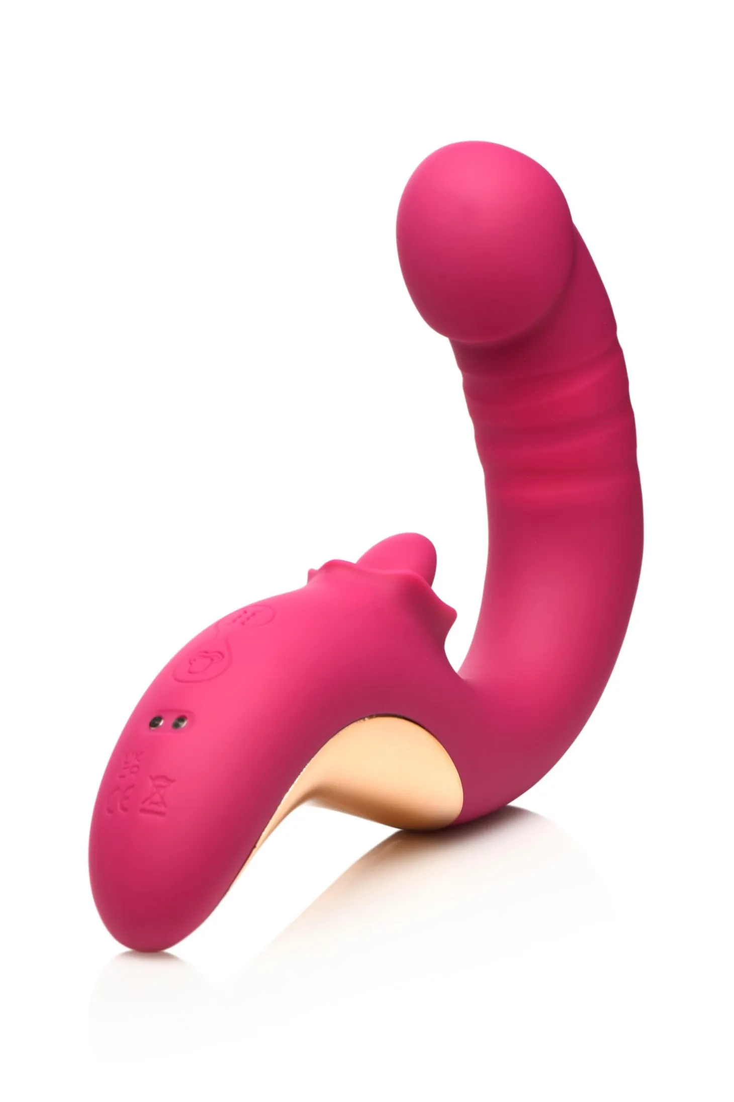 XR Brands - Vibromasseur Léchant et Pénétrant Tease & Please - Rose
